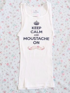 2010s indie sleaze moustache baby tee vintage graphic tank 2010